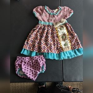 Matilda Jane Dress with bottoms -3-6mons - Multiple Colors